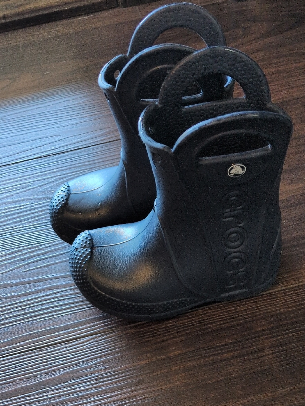 CROCS Kids Navy Easy-Pull Rain Boots